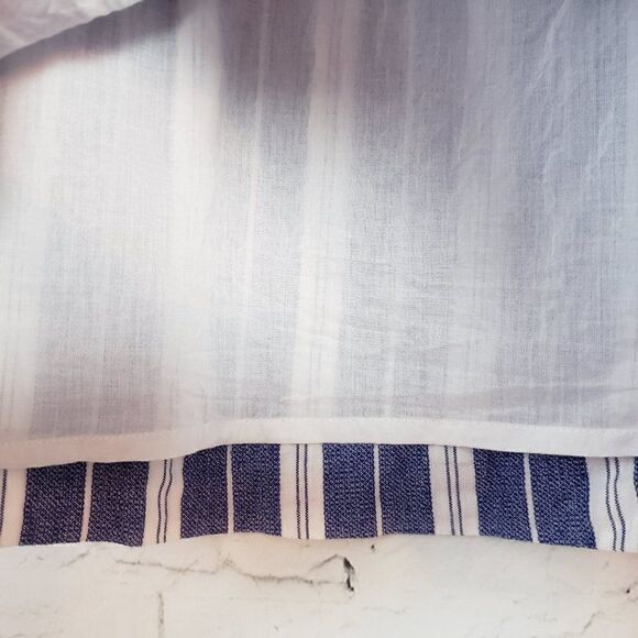 Tularosa Revolve Tunic Top Size XS Blue White Striped Tassels Beachy 100% Cotton - Picture 7 of 8